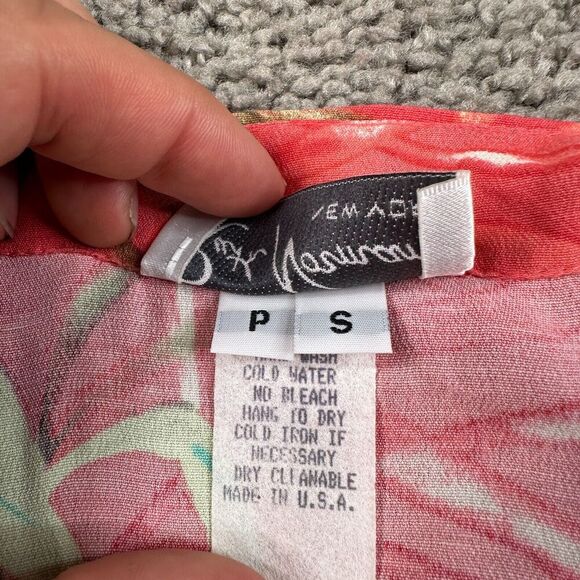 VTG Ruth Norman Top Womens Small P Pink Green Oriental Frog Know Kimono Style - Picture 6 of 10